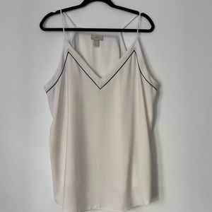 Express Ivory Cami with Black Piping